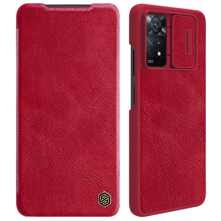 For Xiaomi Redmi Note 11 Pro Global / 11 Pro 5G Global / 11 Pro+ 5G India / 11E Pro 5G NILLKIN QIN Series Pro Crazy Horse Texture Leather Case(Red) - free shipping - PMC TechLife - Order now!