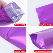 100 PCS/Set Matte Aluminum Foil Snack Stand-up Pouch, Size:9x13+3cm(Pink)