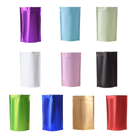 100 PCS/Set Matte Aluminum Foil Snack Stand-up Pouch, Size:18x26+4cm(White)