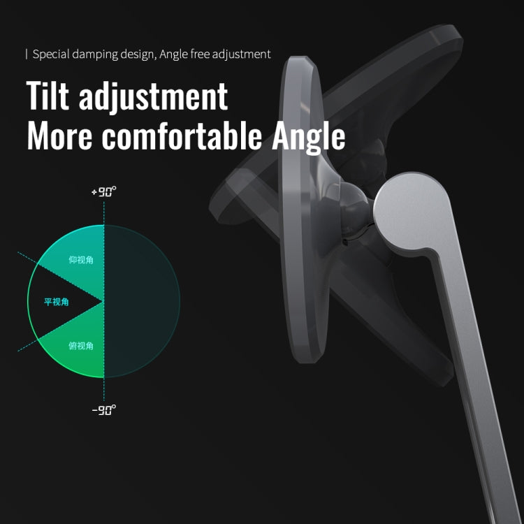 R-JUST SJ18 Square Desktop Magnetic Holder(Grey) - Desktop Holder by R-JUST | Online Shopping South Africa | PMC TechLife | Buy Now Pay Later Mobicred