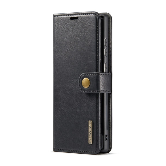 For Samsung Galaxy S22 Ultra 5G DG.MING Crazy Horse Texture Detachable Magnetic Leather Phone Case(Black)