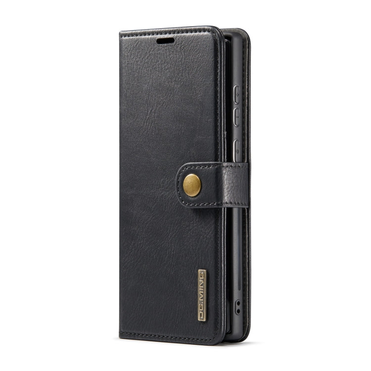 For Samsung Galaxy S22 Ultra 5G DG.MING Crazy Horse Texture Detachable Magnetic Leather Phone Case(Black)