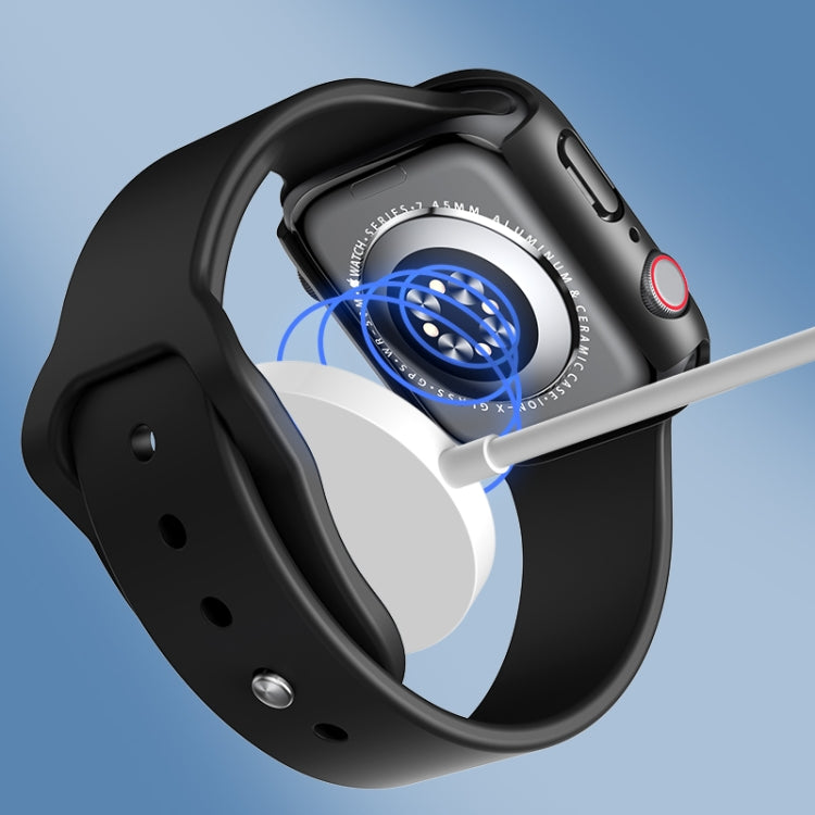 ROCK 2 in 1 PC Frame + Tempered Glass Protector Case For Apple Watch Series 9 / 8 / 7 41mm(Blue) - Watch Cases by ROCK | Online Shopping South Africa | PMC TechLife | Buy Now Pay Later Mobicred
