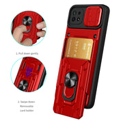 For Samsung Galaxy A22 5G Sliding Camshield Card Phone Case(Black)