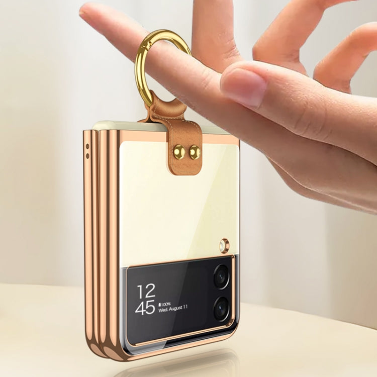 For Samsung Galaxy Z Flip3 5G GKK Phantom Electroplating Phone Case with Ring(Black)