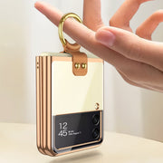 For Samsung Galaxy Z Flip3 5G GKK Phantom Electroplating Phone Case with Ring(Black)