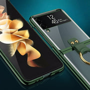For Samsung Galaxy Z Flip3 5G GKK Phantom Electroplating Phone Case with Ring(Black)