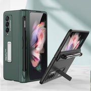 For Samsung Galaxy Z Fold3 5G GKK Magnetic Full Coverage Phone Flip Case with Pen Slot(Grey)