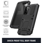 For Samsung Galaxy S22+ 5G R-JUST Metal + Silicone Holder Phone Case(Black)