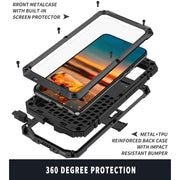 For Samsung Galaxy S22+ 5G R-JUST Metal + Silicone Holder Phone Case(Black)