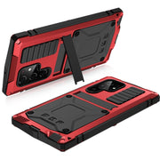 For Samsung Galaxy S22 Ultra 5G R-JUST Metal + Silicone Holder Phone Case(Red)