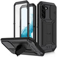 For Samsung Galaxy S22 5G R-JUST Sliding Camera Metal + Silicone Holder Phone Case(Black) - free shipping - PMC TechLife - Order now!