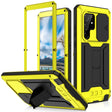 For Samsung Galaxy S22 Ultra 5G R-JUST Sliding Camera Metal + Silicone Holder Phone Case(Yellow) - free shipping - PMC TechLife - Order now!