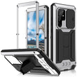 For Samsung Galaxy S22 Ultra 5G R-JUST Sliding Camera Metal + Silicone Holder Phone Case(Silver) - Galaxy S22 Ultra 5G Cases by R-JUST | Online Shopping South Africa | PMC TechLife | Buy Now Pay Later Mobicred