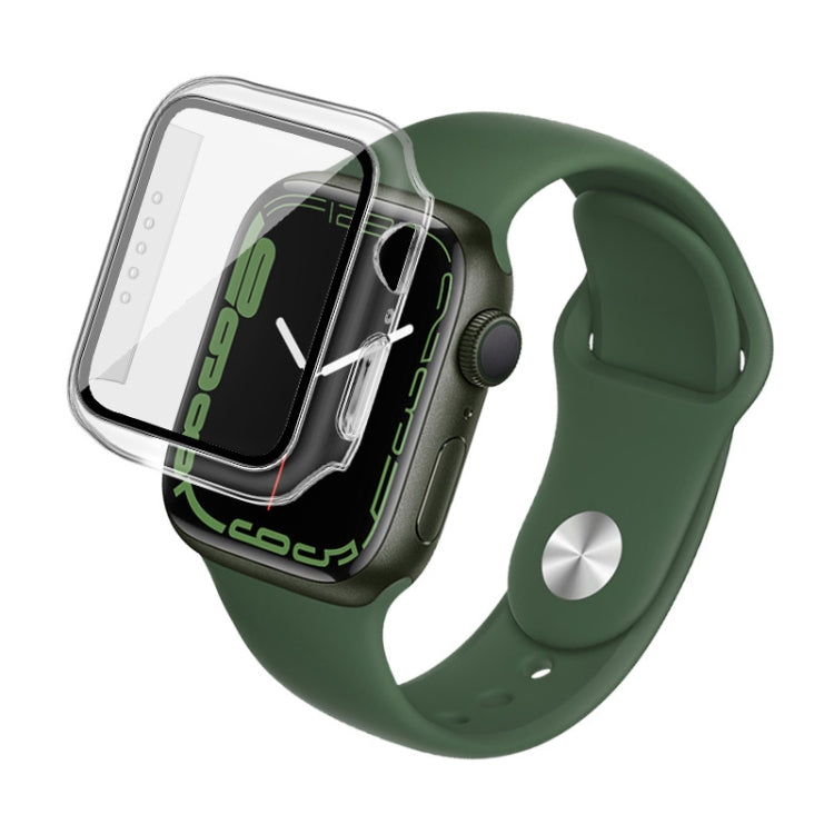 imak PC Case with Tempered Glass Film For Apple Watch Series 8 / 7 45mm(Transparent) - Watch Cases by imak | Online Shopping South Africa | PMC TechLife | Buy Now Pay Later Mobicred