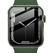 imak PC Case with Tempered Glass Film For Apple Watch Series 8 / 7 45mm(Transparent) - Watch Cases by imak
