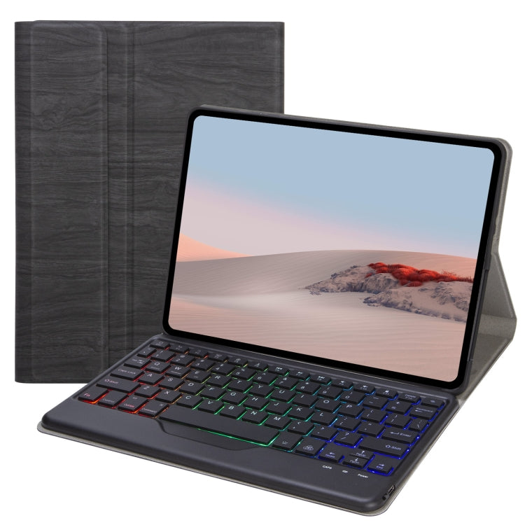 For Microsoft Surface Go 3 / 2 / 1 SFGOS Tri-color Backlit Tree Texture Bluetooth Keyboard Leather Case(Black + Black) - Others Keyboard by PMC TechLife | Online Shopping South Africa | PMC TechLife