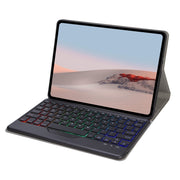 For Microsoft Surface Go 3 / 2 / 1 SFGOS Tri-color Backlit Tree Texture Bluetooth Keyboard Leather Case(Black + Black)