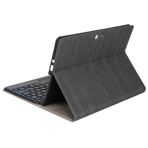 For Microsoft Surface Go 3 / 2 / 1 SFGOS Tri-color Backlit Tree Texture Bluetooth Keyboard Leather Case(Black + Black)