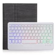 For Microsoft Surface Go 3 / 2 / 1 SFGOS Tri-color Backlit Tree Texture Bluetooth Keyboard Leather Case(Black + White)