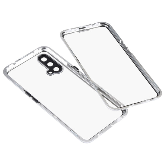 For OnePlus Nord CE 5G Full Cover Magnetic Metal Tempered Glass Phone Case(Silver)
