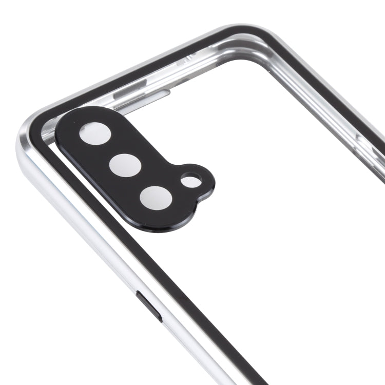 For OnePlus Nord CE 5G Full Cover Magnetic Metal Tempered Glass Phone Case(Silver)