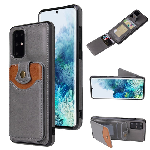 For Samsung Galaxy S20+ Soft Skin Leather Wallet Bag Phone Case(Grey)