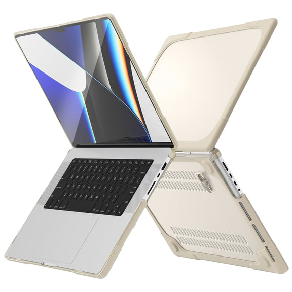 TPU + PC Two Color Laptop Protective Case For MacBook Pro 14.2 inch A2442 2021(Khaki)