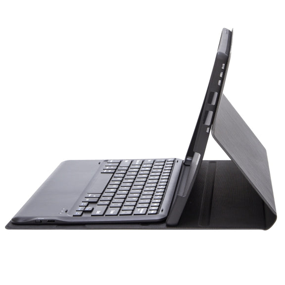 SF109 Tree Texture Bluetooth Keyboard Leather Case For Microsoft Surface Pro 4 / 5 / 6 / 7(Black + Black)