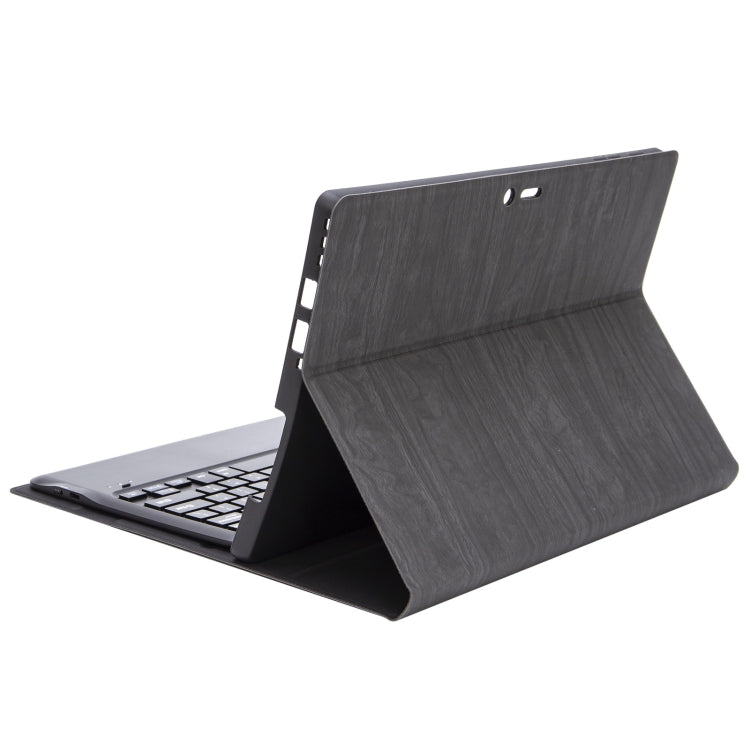 SF109 Tree Texture Bluetooth Keyboard Leather Case For Microsoft Surface Pro 4 / 5 / 6 / 7(Black + Black)
