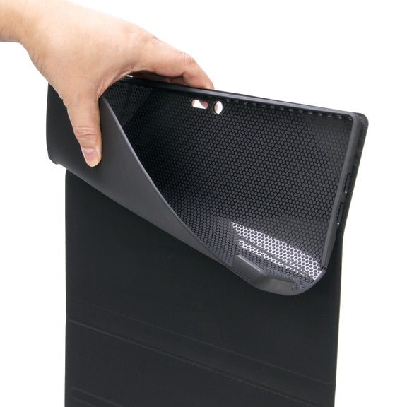 SF109 Tree Texture Bluetooth Keyboard Leather Case For Microsoft Surface Pro 4 / 5 / 6 / 7(Black + Black)