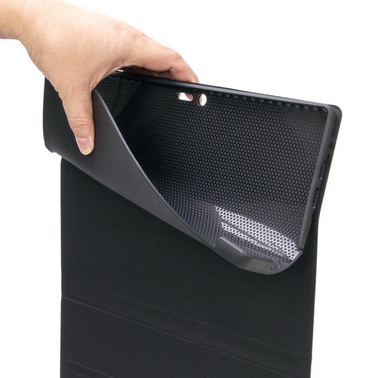 SF109 Tree Texture Bluetooth Keyboard Leather Case For Microsoft Surface Pro 4 / 5 / 6 / 7(Black + Black)