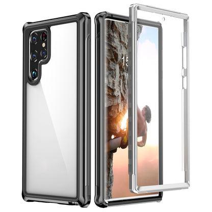 For Samsung Galaxy S22 Ultra 5G RedPepper Transparent Dot Shockproof Waterproof PC + TPU Phone Case(Black) - Galaxy S22 Ultra 5G Cases by RedPepper | Online Shopping South Africa | PMC Jewellery | Buy Now Pay Later Mobicred