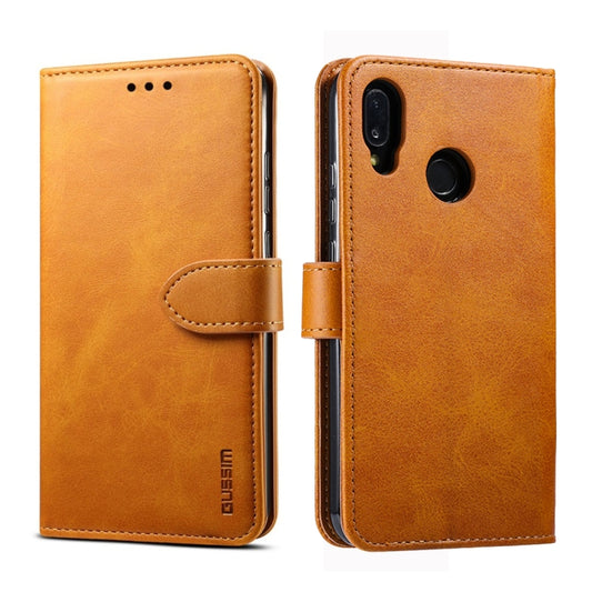 For Huawei P20 Lite GUSSIM Business Style Horizontal Flip Leather Case with Holder & Card Slots & Wallet(Khaki) - Huawei Cases by GUSSIM | Online Shopping South Africa | PMC Jewellery | Buy Now Pay Later Mobicred