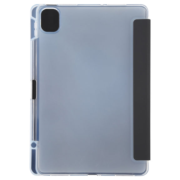 For Xiaomi Mi Pad 5 Pen Slot Transparent Back Cover Leather Tablet Case(Black)