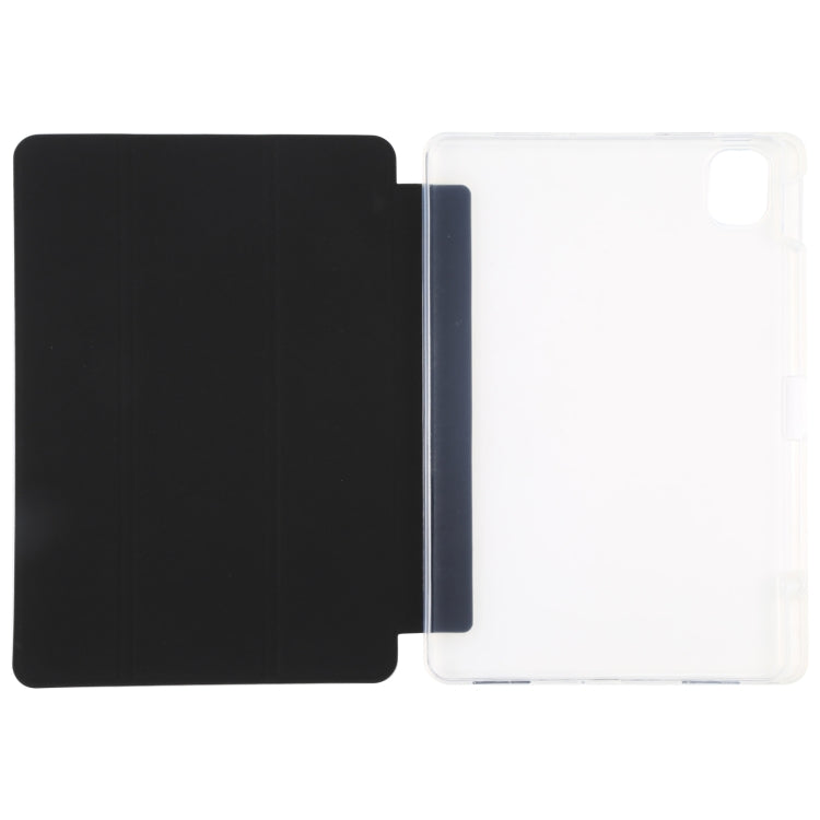 For Xiaomi Mi Pad 5 Pen Slot Transparent Back Cover Leather Tablet Case(Black)
