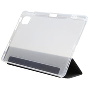 For Xiaomi Mi Pad 5 Pen Slot Transparent Back Cover Leather Tablet Case(Black)