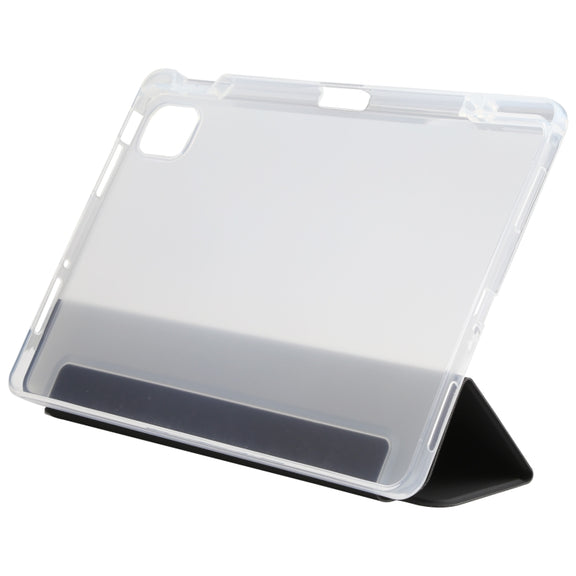For Xiaomi Mi Pad 5 Pen Slot Transparent Back Cover Leather Tablet Case(Black)
