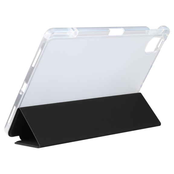 For Xiaomi Mi Pad 5 Pen Slot Transparent Back Cover Leather Tablet Case(Black)