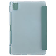 For Xiaomi Mi Pad 5 Pen Slot Transparent Back Cover Leather Tablet Case(Green)