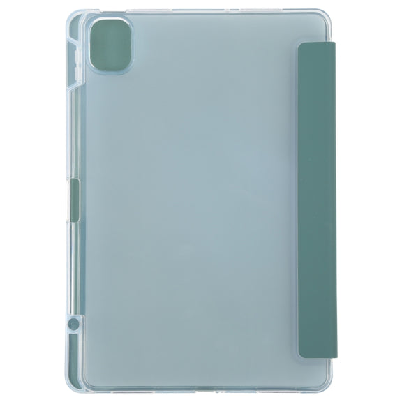 For Xiaomi Mi Pad 5 Pen Slot Transparent Back Cover Leather Tablet Case(Green)