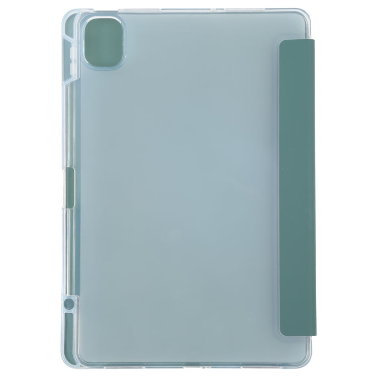 For Xiaomi Mi Pad 5 Pen Slot Transparent Back Cover Leather Tablet Case(Green)