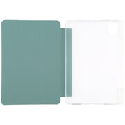 For Xiaomi Mi Pad 5 Pen Slot Transparent Back Cover Leather Tablet Case(Green)