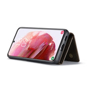 For Samsung Galaxy S22 5G DG.MING M1 Series 3-Fold Multi Card Wallet Phone Case(Coffee)