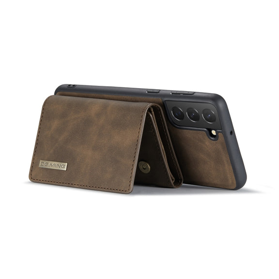 For Samsung Galaxy S22 5G DG.MING M1 Series 3-Fold Multi Card Wallet Phone Case(Coffee)