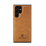 For Samsung Galaxy S22 Ultra 5G DG.MING M1 Series 3-Fold Multi Card Wallet Phone Case(Brown)