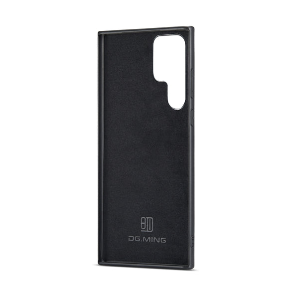 For Samsung Galaxy S22 Ultra 5G DG.MING M1 Series 3-Fold Multi Card Wallet Phone Case(Coffee)