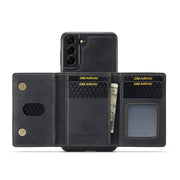 For Samsung Galaxy S22 5G DG.MING M2 Series 3-Fold Multi Card Bag Back Cover Phone Case(Black)