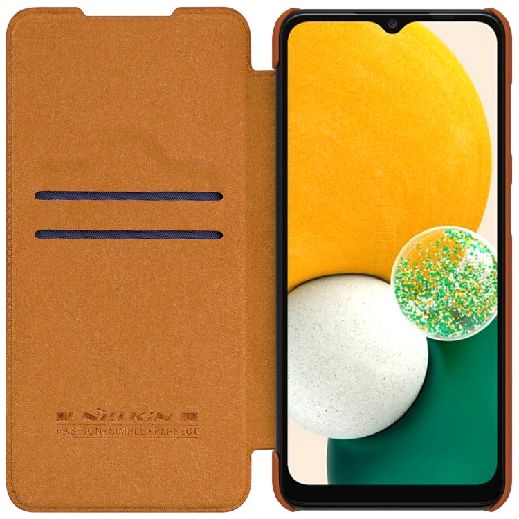 For Samsung Galaxy A13 5G NILLKIN QIN Series Crazy Horse Texture Leather Phone Case(Brown) - Galaxy Phone Cases by NILLKIN | Online Shopping South Africa | PMC TechLife