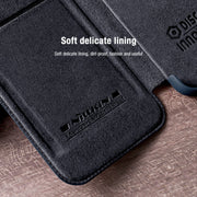 For Samsung Galaxy S22 5G NILLKIN QIN Series Pro Sliding Camera Cover Design Leather Phone Case(Brown)